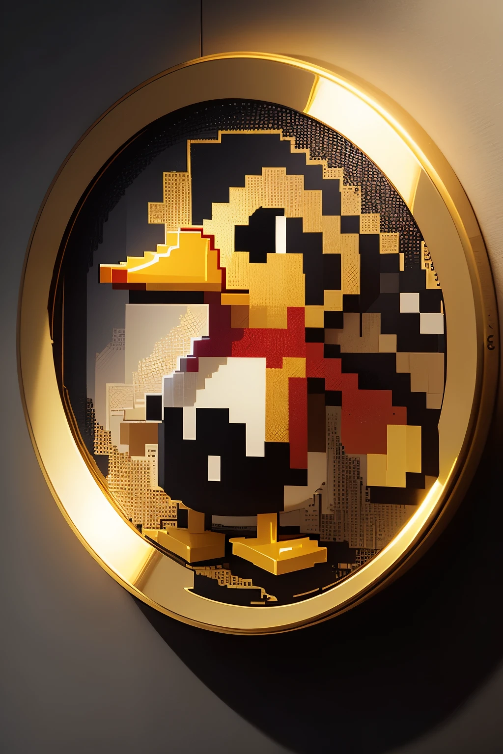 CREAT A DUCK GOLD IN PIXELS, MOLDURE NFT
