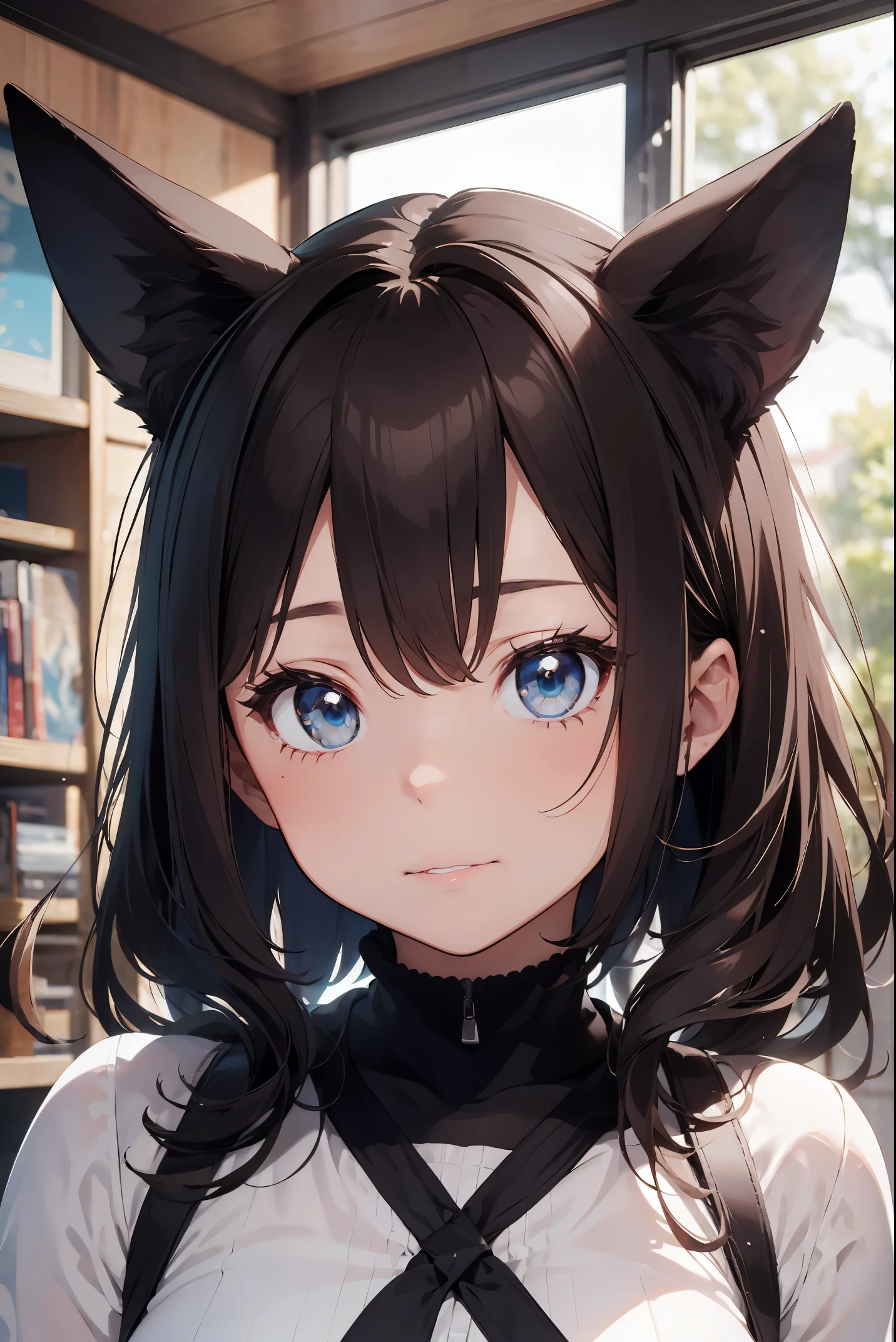 (animal ears), dark brown hair, blue eyes, (masterpiece), (best quality), (ultra-detailed), more_details:-1, more_details:0, more_details:0.5, more_details:1, more_details:1.5, glowify