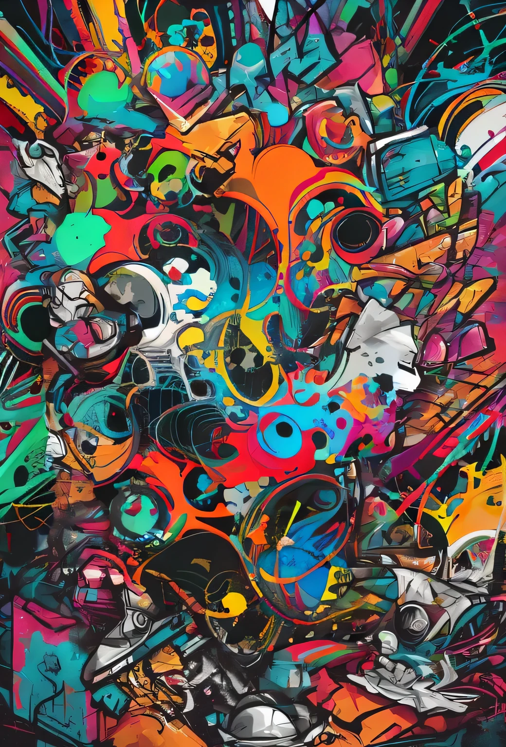 messy art colorful