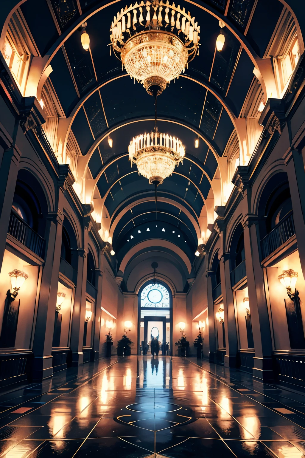 Ultra-realistic, masterpiece CG of House of Shows and Events in the Year 2030.
Capture the grandeur and excitement of the future in this top-quality, intricately detailed rendering.
Lights and holograms adorn the exterior of the building, creating an otherworldly glow.
Delicate patterns and complicated details can be seen in every corner, from the intricate geometric designs on the roof to the shimmering waterfeatures in the lobby.
Beautifully rendered white columns tower above, contrasting with the dark, sleek lines of the futuristic architecture.
The bustling crowd is filled with people dressed in their best, their colorful out