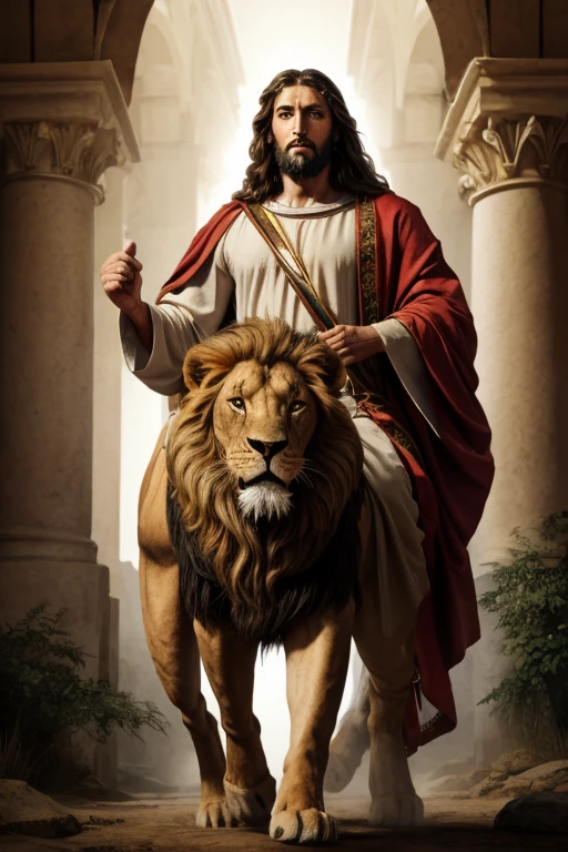 Jesus coming towards me with the lion of the tribe of Judah