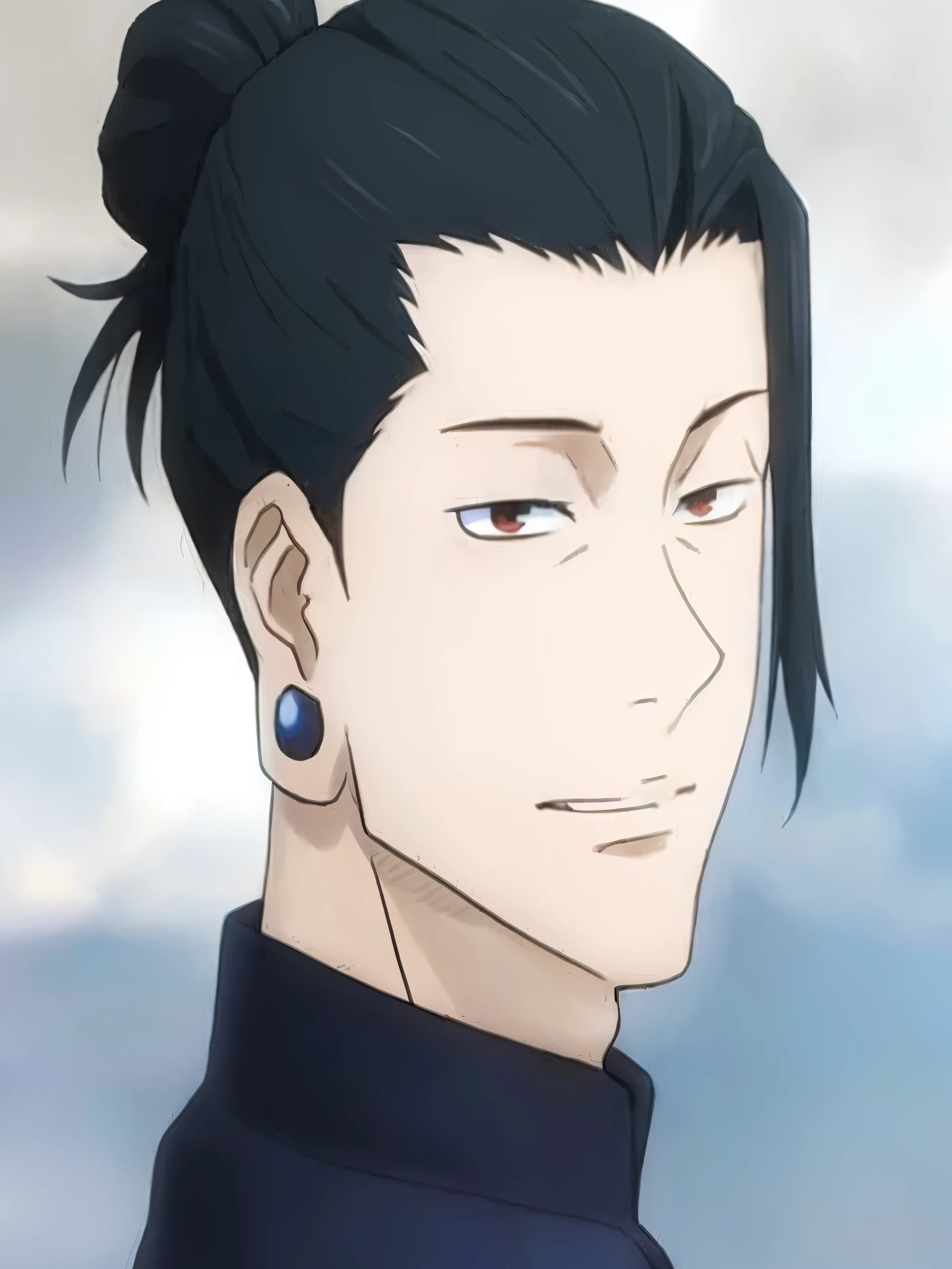 hombre anime con cabello negro y ojos azules mirando algo, En la serie de anime Ergo Proxy, como personaje de anime, tsurumaki kazuya, Shikanosuke Yagaki, in the anime film ergo proxy, hombre guapo animado, imagen de anime shuushuu, personaje de anime masculino, sui ishida con cabello negro, Masakazu Katsura