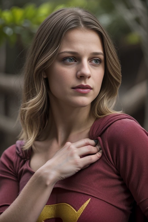 MELISSA BENOIST, 8k, A melhor qualidade, Imagem real, detalhes intrincados, Ultra-detalhe, ultra-high resolution, Campo de profundidade, (realista, realista: 1.2), Obra-prima, foto 1chica, Superchica, ferido, Super heroi, realista, roupas rasgadas, Terno vermelho, (sujo, machucado, sangue: 1.3), olhos azuis, rubio, cabelo comprido, serious, nervoso, apenas, (roupas rasgadas expuesta, roupas rasgadas: 1.3), Ruined city background, A melhor qualidade, realista, realismo, (detalhes complexos: 1.2), (Detalhes finos), (luz de filme), Linhas claras, sharp focus, rosto realista, Detalhe bonito rosto