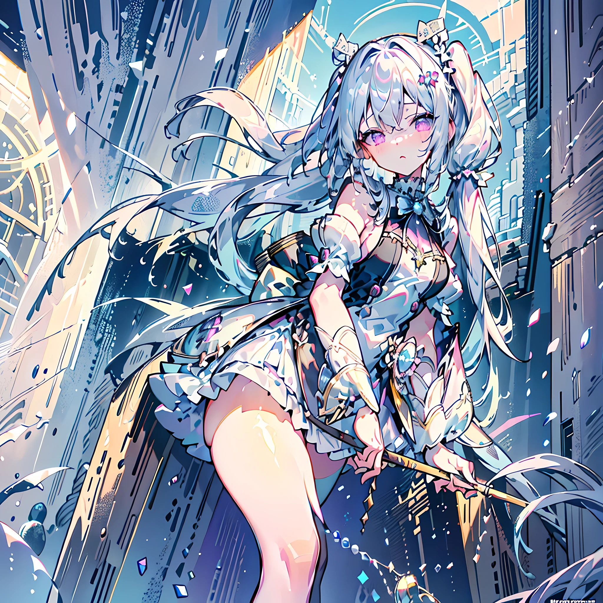glass skin, Glass clothes, 1girll, crush, Lying, crystal, Light refraction, Light particles, Luminous lens flare,black lence stockings