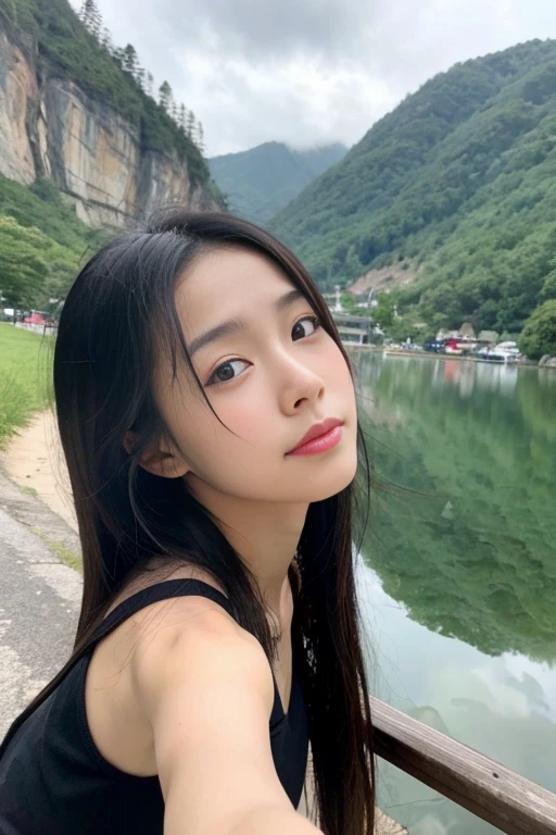 beauty asian girl, selfie