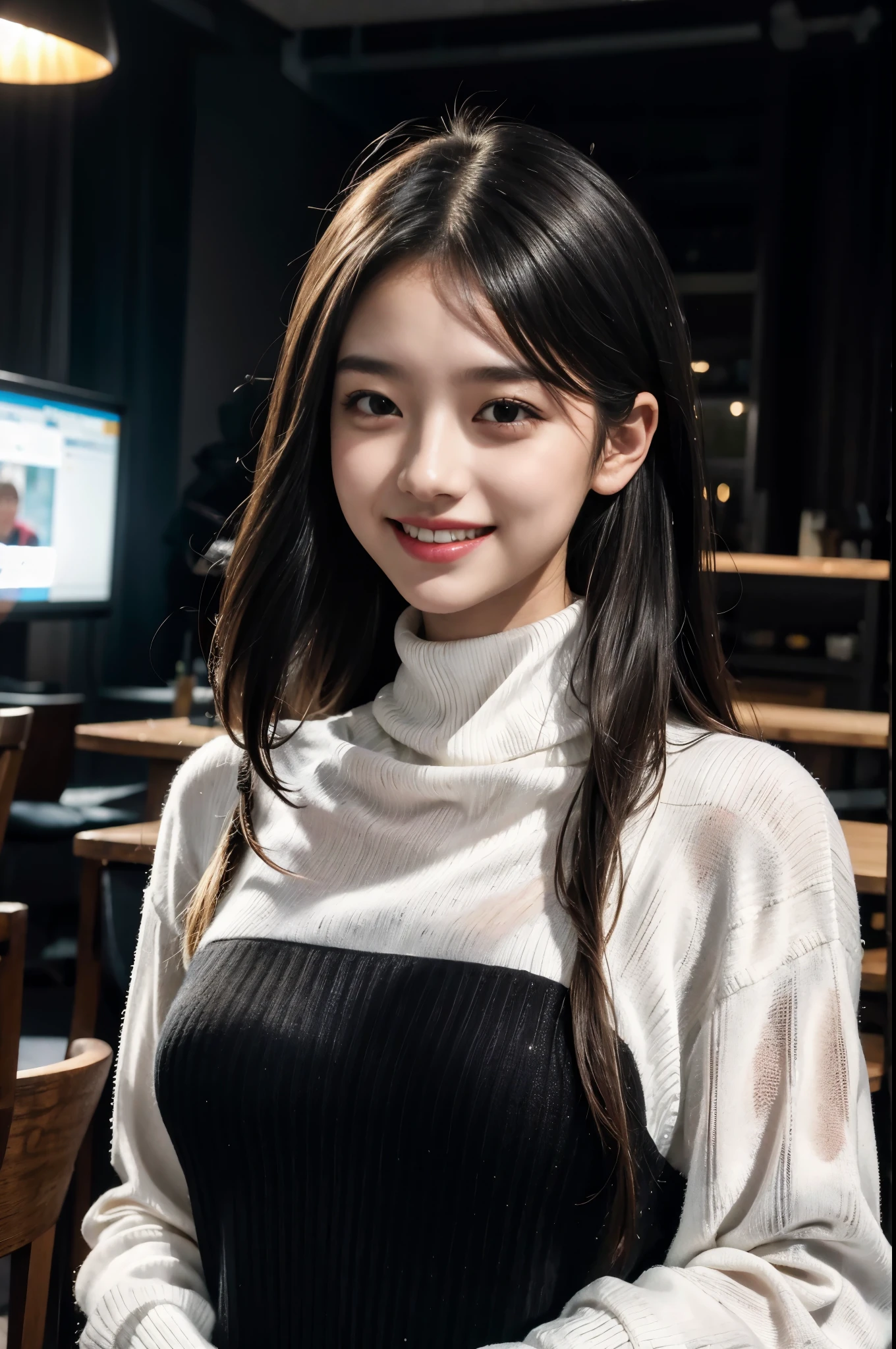 ((((Open your mouth))))、masterpiece,highest quality,High resolution,Very detailed,bb Festival,medium hair,skinny,,((((( Captivating smile ))))),skinny,Black Choker,Earrings,Huge cleavage、Off-the-shoulder tight sweater dress、,Race,(( Perfect Fingers )) , indoor,(Cafe:1.2),((Blowjob Gestures:1.5))、Open your mouth ,Sitting,Chair,Heavy breathing ,
Accurate 5-finger、Accurate human body、Perfect human body、The most beautiful face