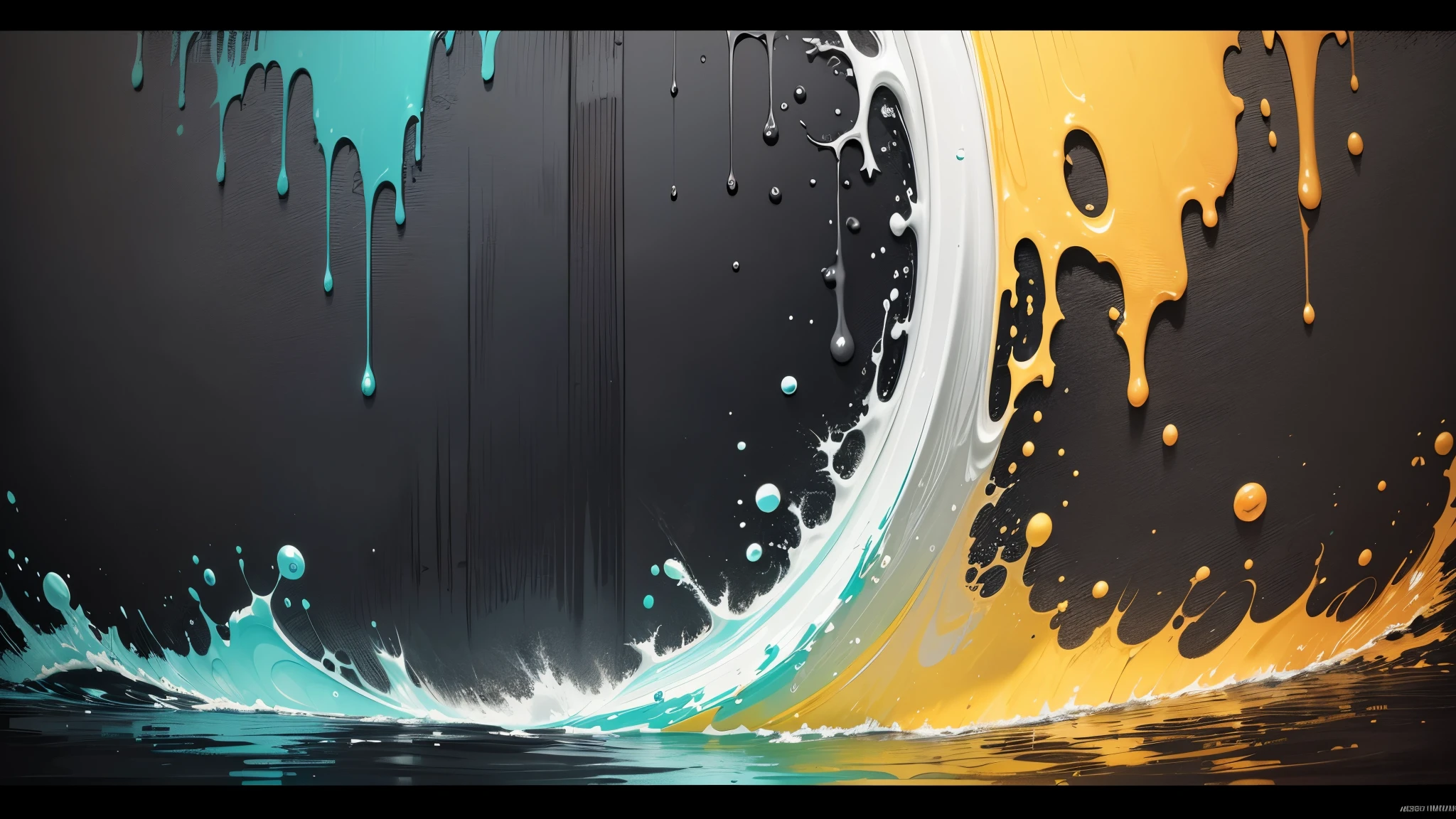 water,colorful,neon,watery,high resolution, high quality, dark grey background, black grey grdient, painting art, painting, cadre