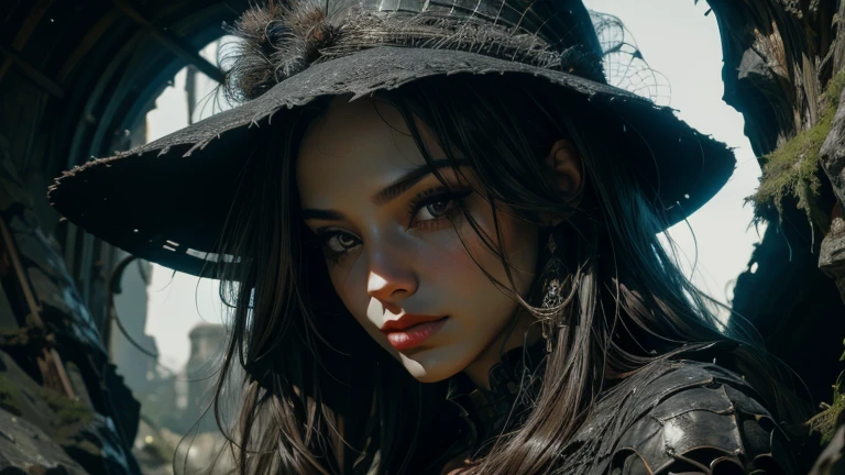 (best quality), (high detail), (1girl), (Close up), (headshot), A close up of a beautiful woman looking through a spiders web, (web 1:1), (spiders), (Black an White), (arachnid),HDR, 4K, 3D.