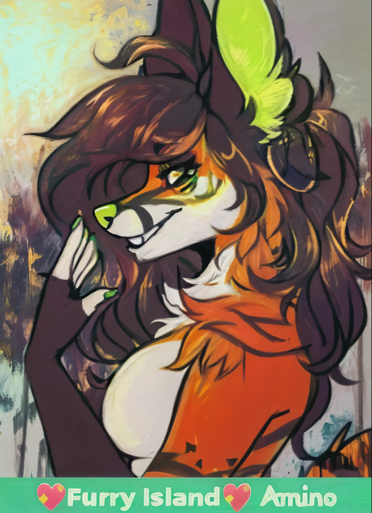 arafed image of a girl with a cat ears and a green tail, female fursona, an anthro fox, foxgirl, fursona art, headshot of young female furry, furry fursona, furry art!!!, portrait of an anthro fox, very very beautiful furry art, furry art, anthro art, gorgeous werefox fursona