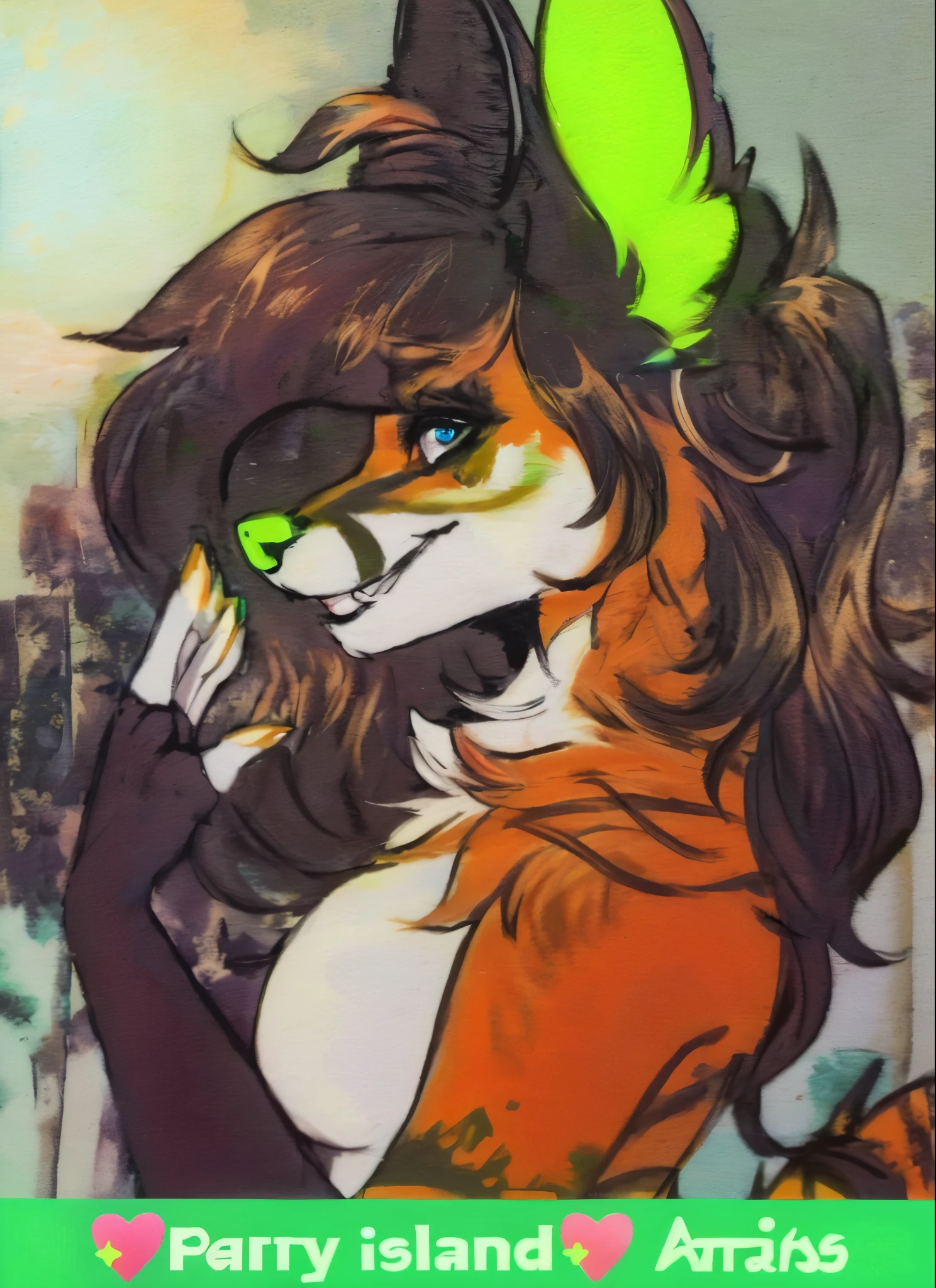 arafed image of a girl with a cat ears and a green tail, female fursona, an anthro fox, foxgirl, fursona art, headshot of young female furry, furry fursona, furry art!!!, portrait of an anthro fox, very very beautiful furry art, furry art, anthro art, gorgeous werefox fursona
