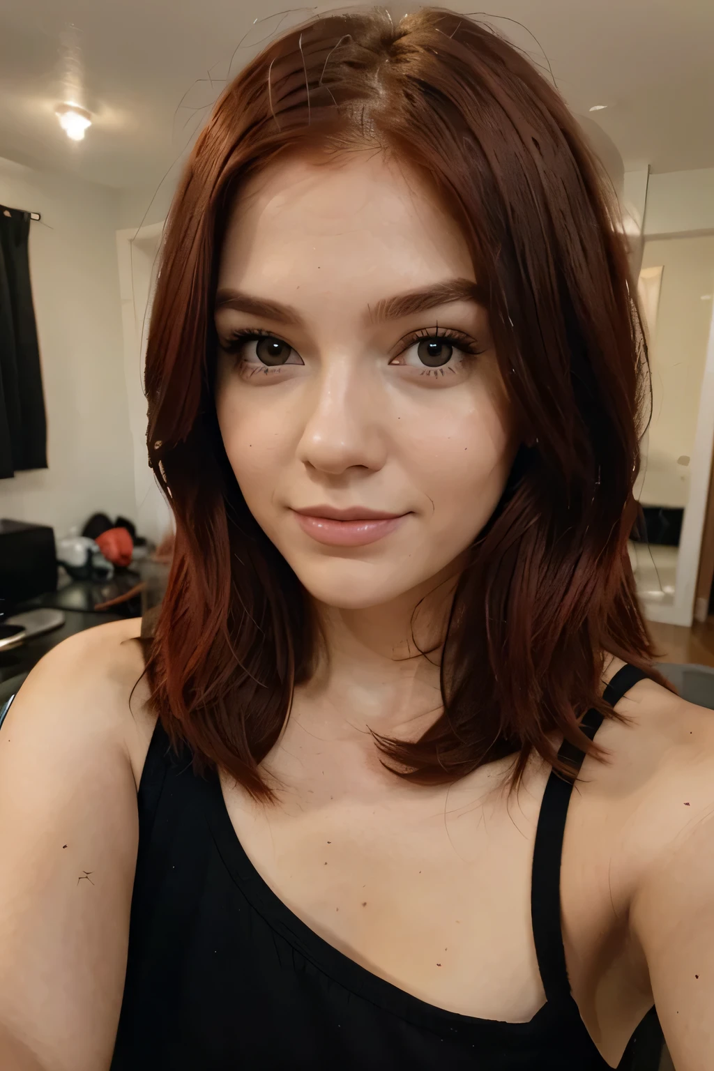 selfie plan from girl having red hair