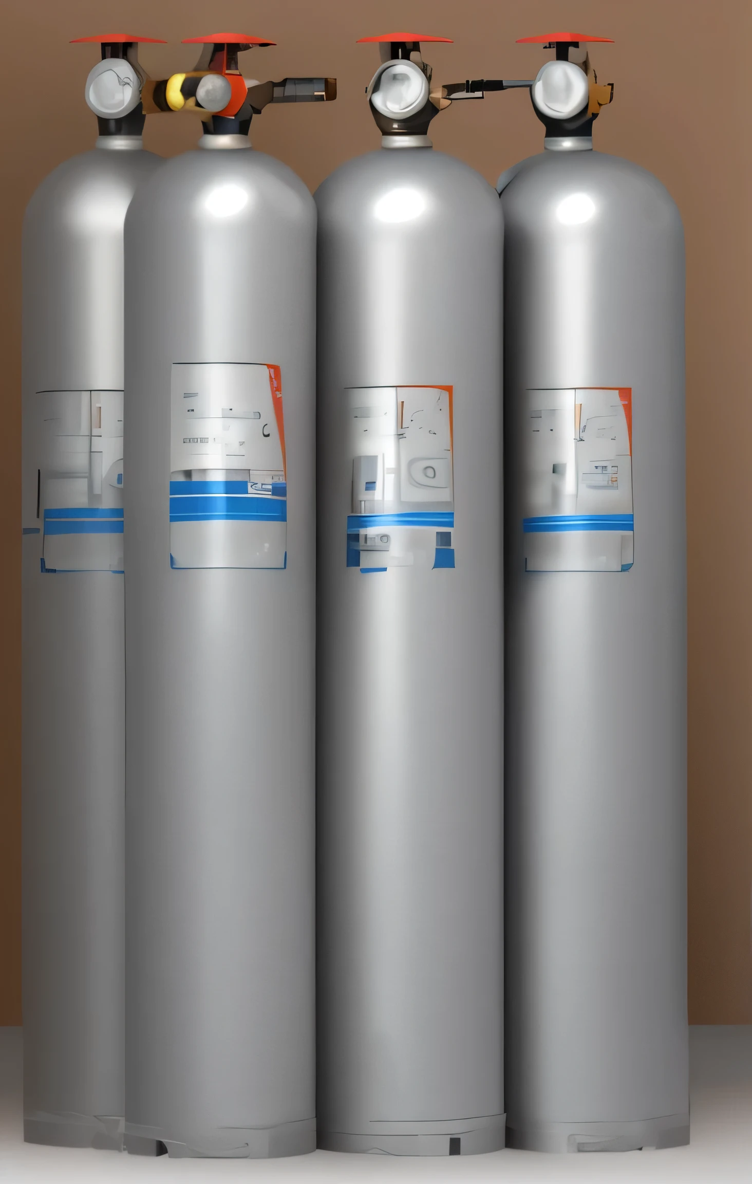 High pressure gas cylinder,White background