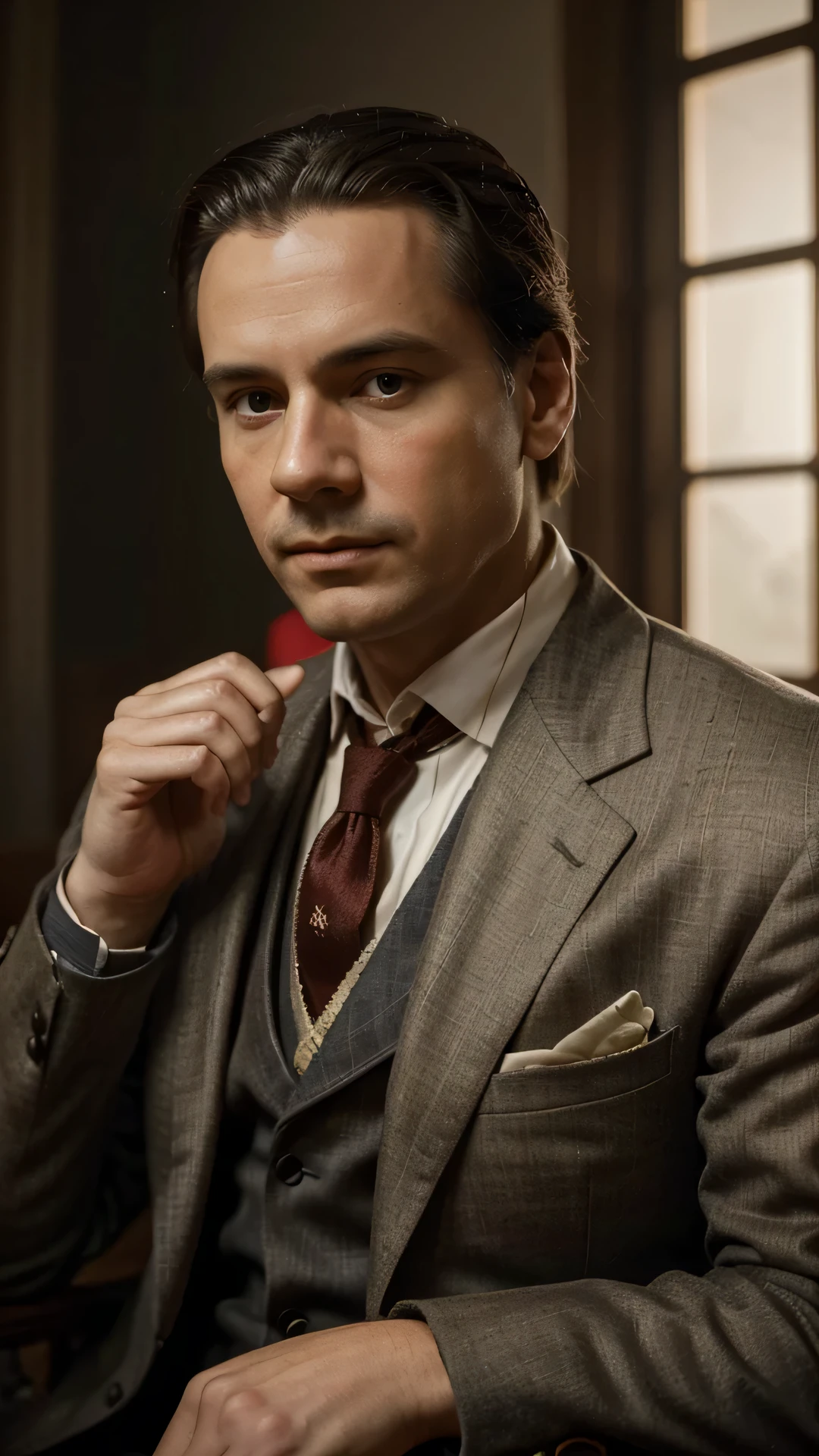 Create a compelling and realistic visual representation of André Poisson, the historical figure, in a setting that reflects the time period of his prominence. Envision André Poisson with meticulous attention to detail, capturing his facial features, attire, and any distinct characteristics that define his persona. Place him in a context appropriate to his historical significance, considering elements such as the backdrop, clothing style, and the ambiance of the era in which he lived. Infuse the image with a sense of personality and character, aiming to evoke the essence of André Poisson's role and influence. Craft an image that not only portrays a likeness but also conveys the spirit and context of his historical presence.