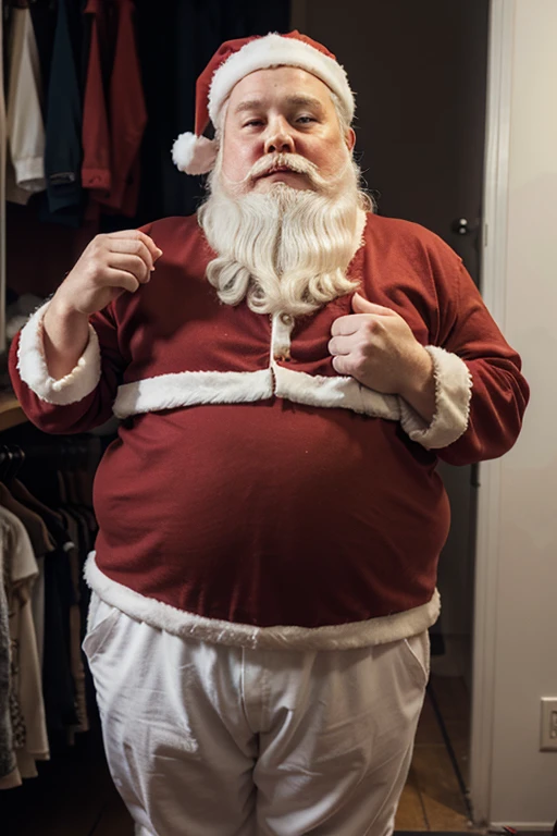 Fat santa helping you get over addiction with clothes on