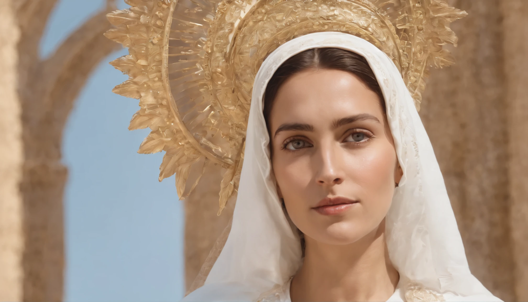 virgem maria, mother of jesus christ, queen of heaven, nossa senhora, blue sky, semblante calmo e sereno, acolhedora