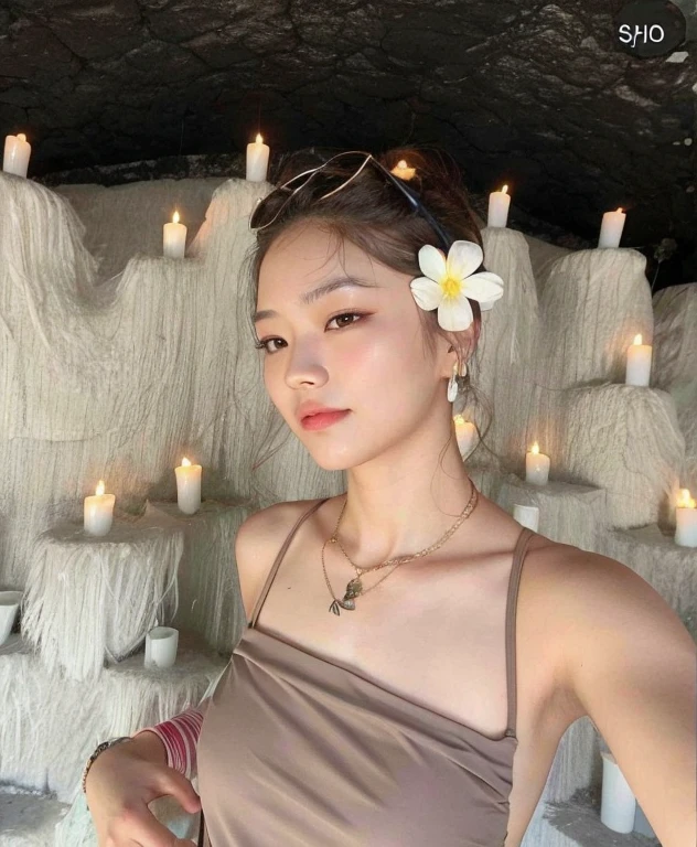 Jennie Kim With flower on her face Asian