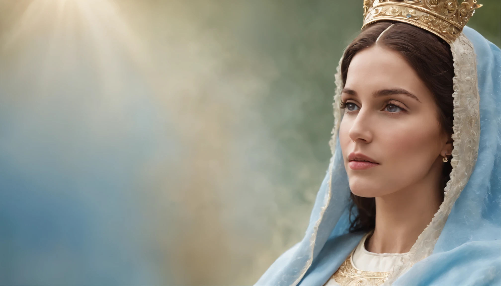 virgem maria, mother of jesus christ, queen of heaven, nossa senhora, blue sky, semblante calmo e sereno, acolhedora
