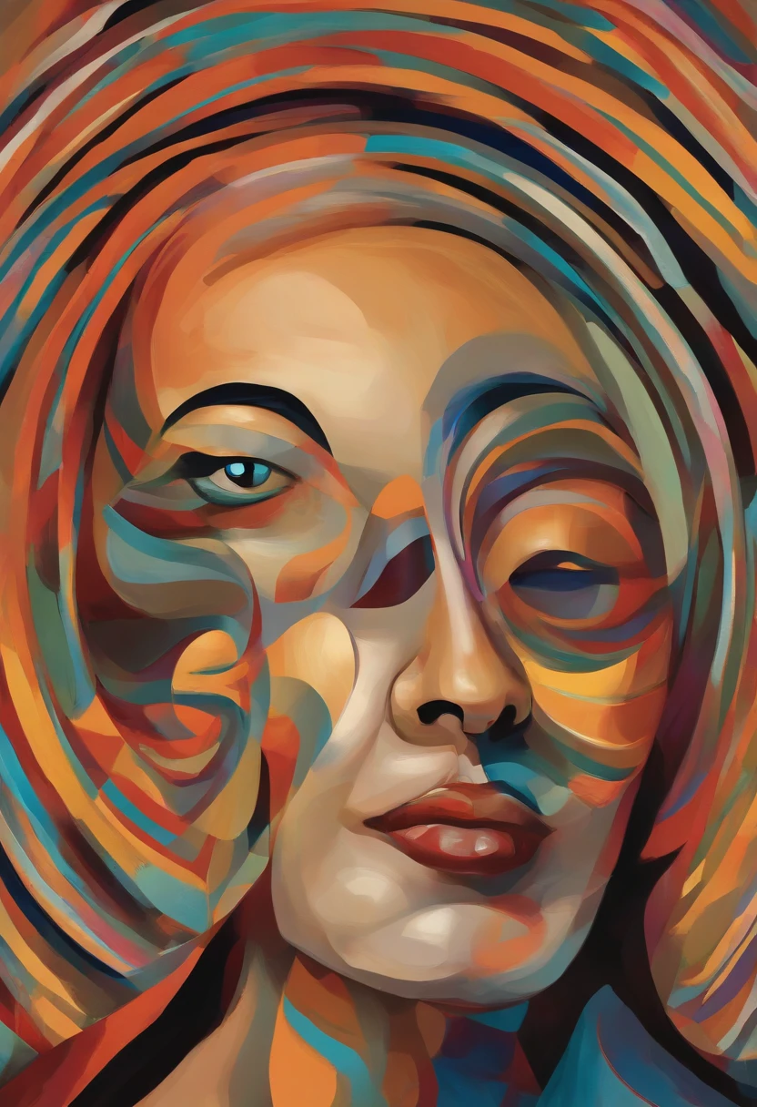 An intriguing portrait of a person with peculiar facial features, their face distorted and stretched in unusual proportions, mismatched eyes of different sizes and colors, a long, crooked nose, and a wide, twisted smile revealing jagged teeth, a surreal representation of the human form, digital artwork, vibrant colors and bold lines,