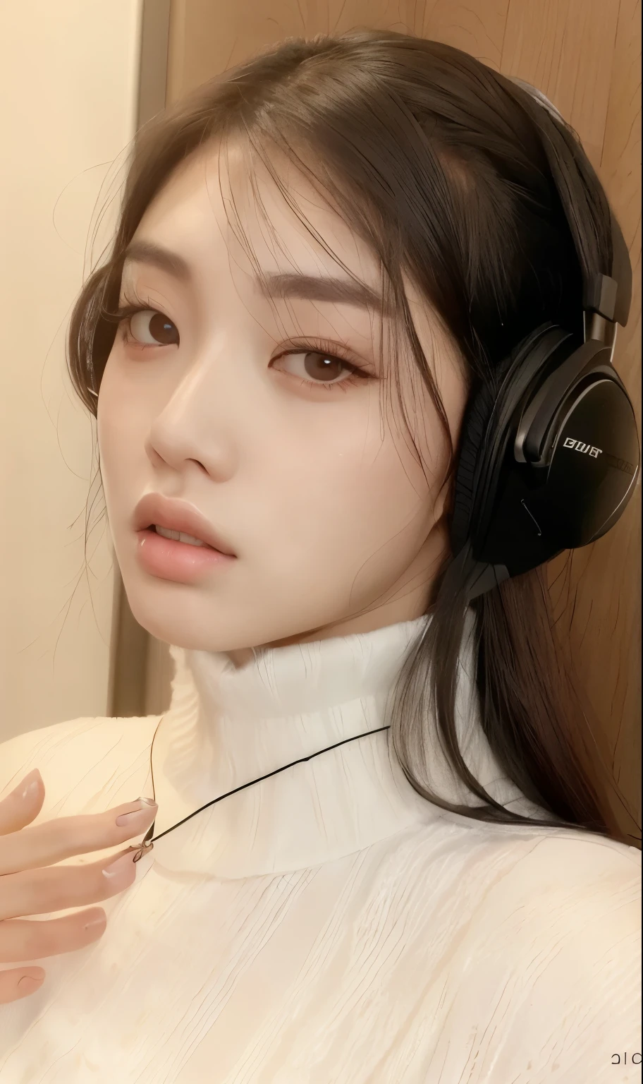 arafed woman con auriculares on looking at the camera, con auriculares, con auriculares, portrait of jossi de blackpink, jennie rosa negro, ulzzang, sol yunjoo, muchacha coreana, con auriculares negros, heonhwa choe, foto de perfil en la cabeza, Jinyoung Shin, jaeyeon nam, hermosa mujer surcoreana, han so hee