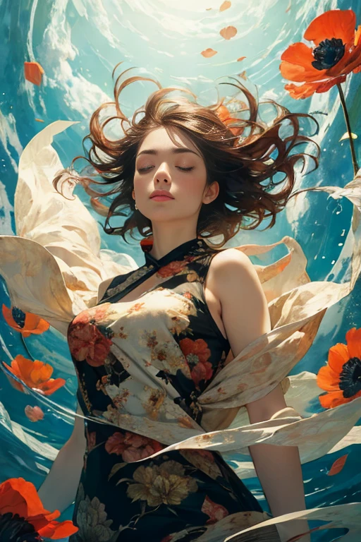 girl nude art, (masterpiece, top quality, official art, beautiful and aesthetic: 1.2), (1 flower), full body, Extremely detailed, (Fractal Art: 1.3), colorful, more detailed, "Best quality", " masterpiece, Sakimichan style art, slight smile, open legs, view of pubic hair, 1 sexy girl in transparent forest clothes, exposed breasts, transparent open t-shirt, tattoos of mandalas and flowers, ((black hair fused with platinum and gold) ), naked girl, beautiful pubic area visible, ((small breasts visible)), ((water pond in the garden)), ((Mandala and flower tattoos on naked body)), ((old floating clock )), (lamp, lantern) , skin wet with water, ((bed floating in the pond)), ((beautiful girl lying on the bed)), Fantasy, view from above, Legs open, ((beautiful girl lying on bed seen from above)), ((full female body)), night light, ((closed eyes long eyelashes)), ((transparent clothing fused in water)), ((impressionist garden art)), ((dynamic pose in sexy movement)), ((skin wet with water)), ((caucasian European girl)), ((watercolor art)), (perfect pencil drawing), (((tattoo on ankles and feet))), ( ((transparent red panties))), (transparent red blanket), ((surrealist art)), ((overexposure art)), ((wlop style art)),