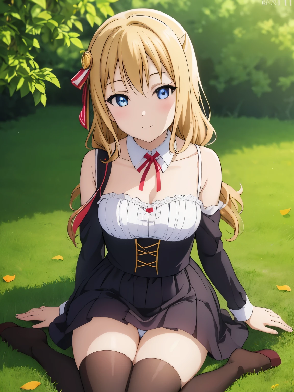 anime - style image of a woman in a white bra top and panties, seductive anime girl, marin kitagawa fanart, makoto shinka, rin, small curvy , anime best girl, sexy pose, smooth anime cg art, asuka suit under clothes!, cushart krenz key art feminine, ayaka genshin impact, zerochan art, white panties,cameltoe,full body,white pantyhose,squatting,pantyshot,å©ä¸,1girl,star earrings,solo,blonde hair,braid,medium hair,bangs,bright pupils,brown eyes,hair between eyes,white pupils,
metal collar,neck ribbon,white shirt,black ribbon,center frills,corset dress,blue dress,long sleeves,frilled skirt,medium breasts,collarbone,smile, blush,
mary janes,outdoors,grass,wind,wind lift,falling leaves,, Exquisite visuals, high-definition,masterpiece,best quality,, 18yo,Young female,Beautiful Fingers,Beautiful long legs,Beautiful body,Beautiful Nose,Beautiful character design, perfect eyes, perfect face,expressive eyes,
official art,extremely detailed CG unity 8k wallpaper, perfect lighting,Colorful, Bright_Front_face_Lighting,shiny skin,
(masterpiece:1.0),(best_quality:1.0), ultra high res,4K,ultra-detailed, (One lady)、(masterpiece)、(best qualtiy)、(ultra-detailliert)、(a high chroma)、(CG Illustration)、((Full Angle))、Female, 20 years old、Delicate beautiful face、(red blush)、(Wavy long hair、Dark blonde hair)、(dishevled hair)、((Shoulder top))、See-through clothes:1.3、((Black stockings))、(Pink Lace Panties)、(Dark blue pleated skirt)、(teats)、breasts of medium size,、((turned around))、(Woman sitting on the floor)、The best lighting、simple background
photography, 8K, HDR, highres, absurdres:1.2, Kodak portra 400, film grain, blurry background, bokeh:1.2, lens flare, (vibrant_color:1.2), (beautiful_face:1.5),(narrow_waist), ,NSFW,