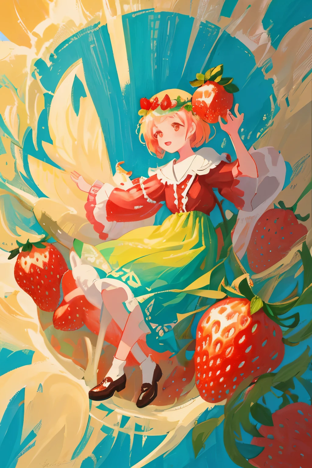 In this adorable digital painting, inspired by the amazing art style of Goro Fujita, a cute and detailed strawberry takes center stage. The intricate details of the strawberry's vibrant red skin and delicate seeds are beautifully captured, making it a perfect example of cute and detailed digital art. The artwork, created in a 2D illustration style, showcases the artist's talent in creating stunning illustrations. With a 16:9 aspect ratio and a resolution of 1000 pixels, this illustration is ideal for mobile game art or as a charming addition to any collection of cute artwork. Its presence on ArtStation would surely captivate viewers, especially children who appreciate the lovable and whimsical nature of this strawberry masterpiece.