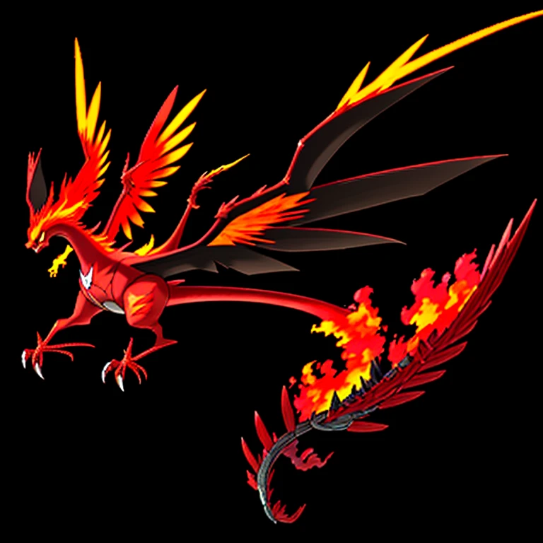 Pokémon、Pokémonのキャラクター、Illustration of a red dragon with yellow and red tail、deviantart contest winner、Concept art by Meredith Dillman、sots art、phoenix dragon、クラゲ phoenix dragon、goddess of fire、Fire Elemental、flying scarlet phoenix、溶岩とgoddess of fireとして表示されます。fire demon、phoenix warrior、Fire Dragon、With fiery golden flame wings、with fiery golden wings