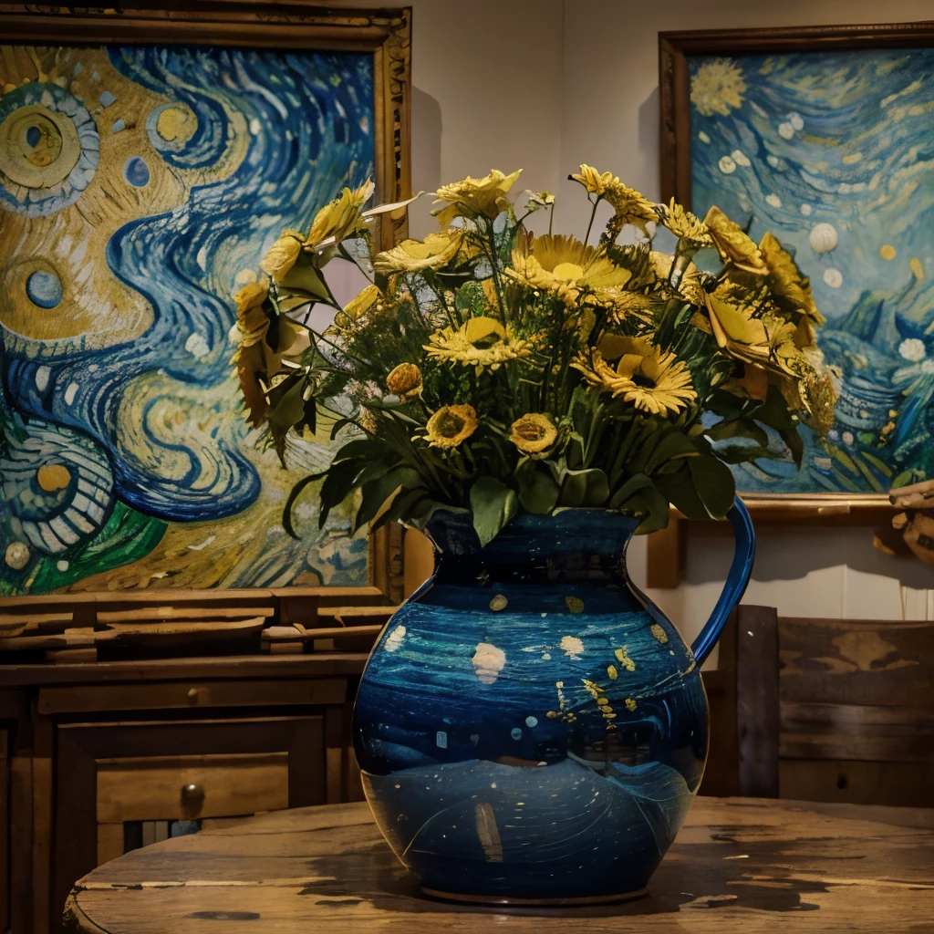 "Create diverse images in Van Gogh's signature painting style, explorando pinceladas expressivas, vibrant colors and the unique atmosphere associated with the artist's work. Images must reflect the essence of Van Gogh's technique, capturing the beauty and dynamism present in his most recognizable works."