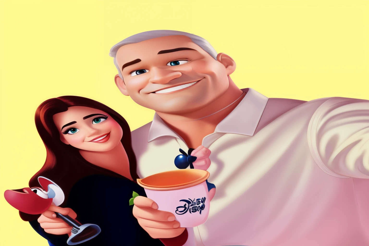 homem e mulher no estilo Disney pixar ,alta qualidade
