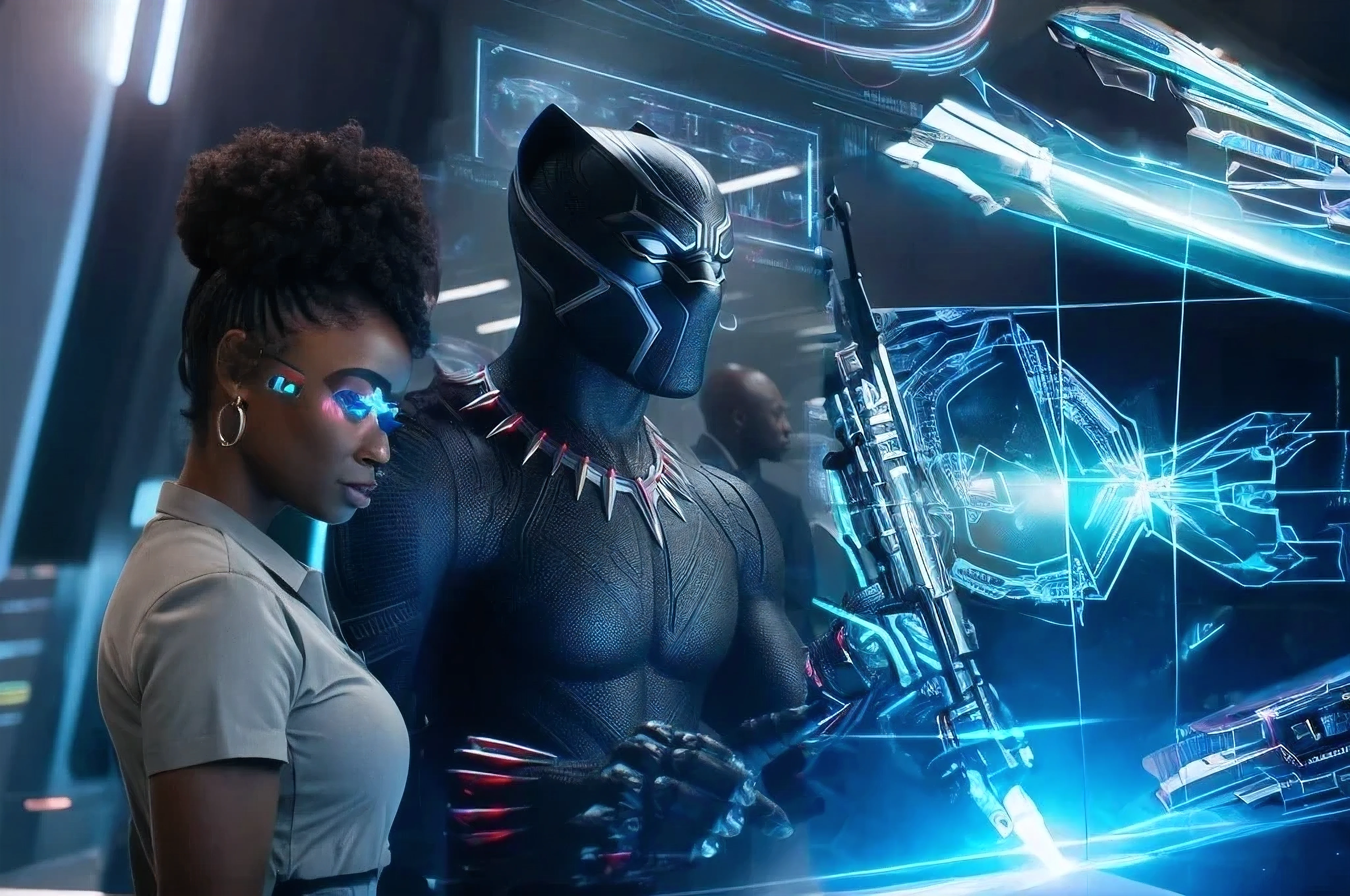 hi tech, 3d, neon holographic sci fi vizers