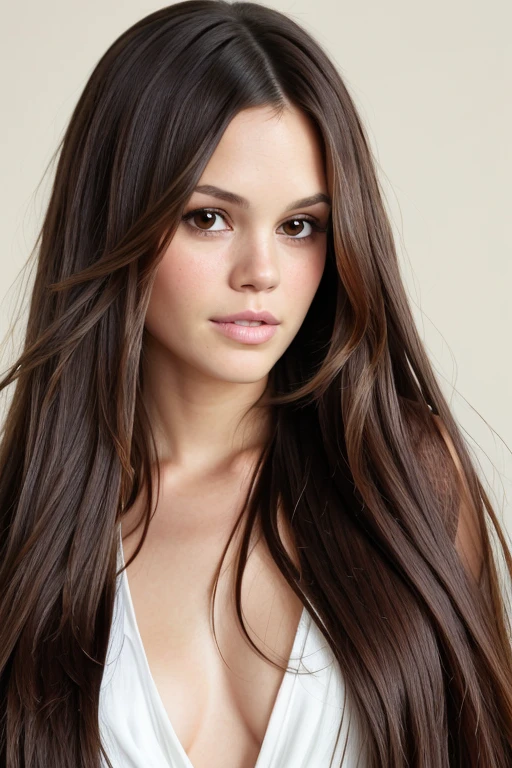 masterpiece, best quality, ultra high res, (photorealistic:1.4), RachelBilson, (long straight hair:1.2), (looking into camera:1.2), (gently brush hair from face:1.2), shiny skin,