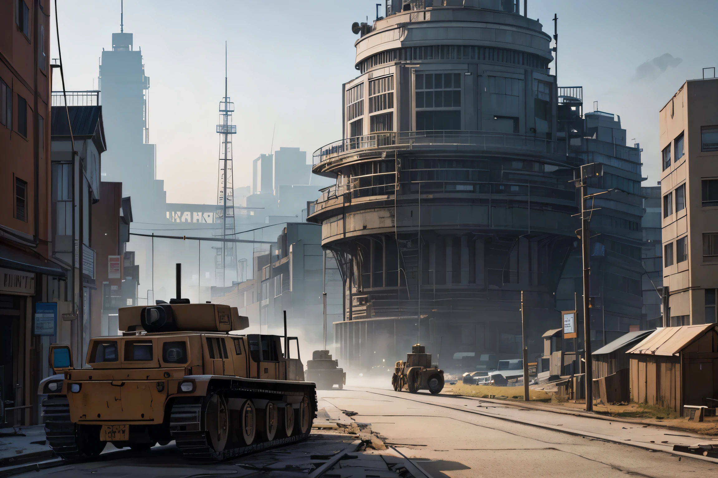 (best quality,4k,highres:1.2),ultra-detailed,physically-based rendering,steampunk,mech warrior,steampunk cityscape,industrial revolution,vintage,smog,mechanical gears,steam,brass pipes,dark and cloudy sky,intense atmosphere,dystopian,gritty,metallic,exhaust fumes,heavy machinery,steam-powered engines,gloomy lighting,hazy air,dilapidated buildings,mech pilot silhouette,urban decay,futuristic technology,retro-futurism,dark and mysterious,urban labyrinth,mechanical warfare,imposing presence,creaking gears,steam pressure,valves and gauges,machinery in motion,awe-inspiring,ancient technology.