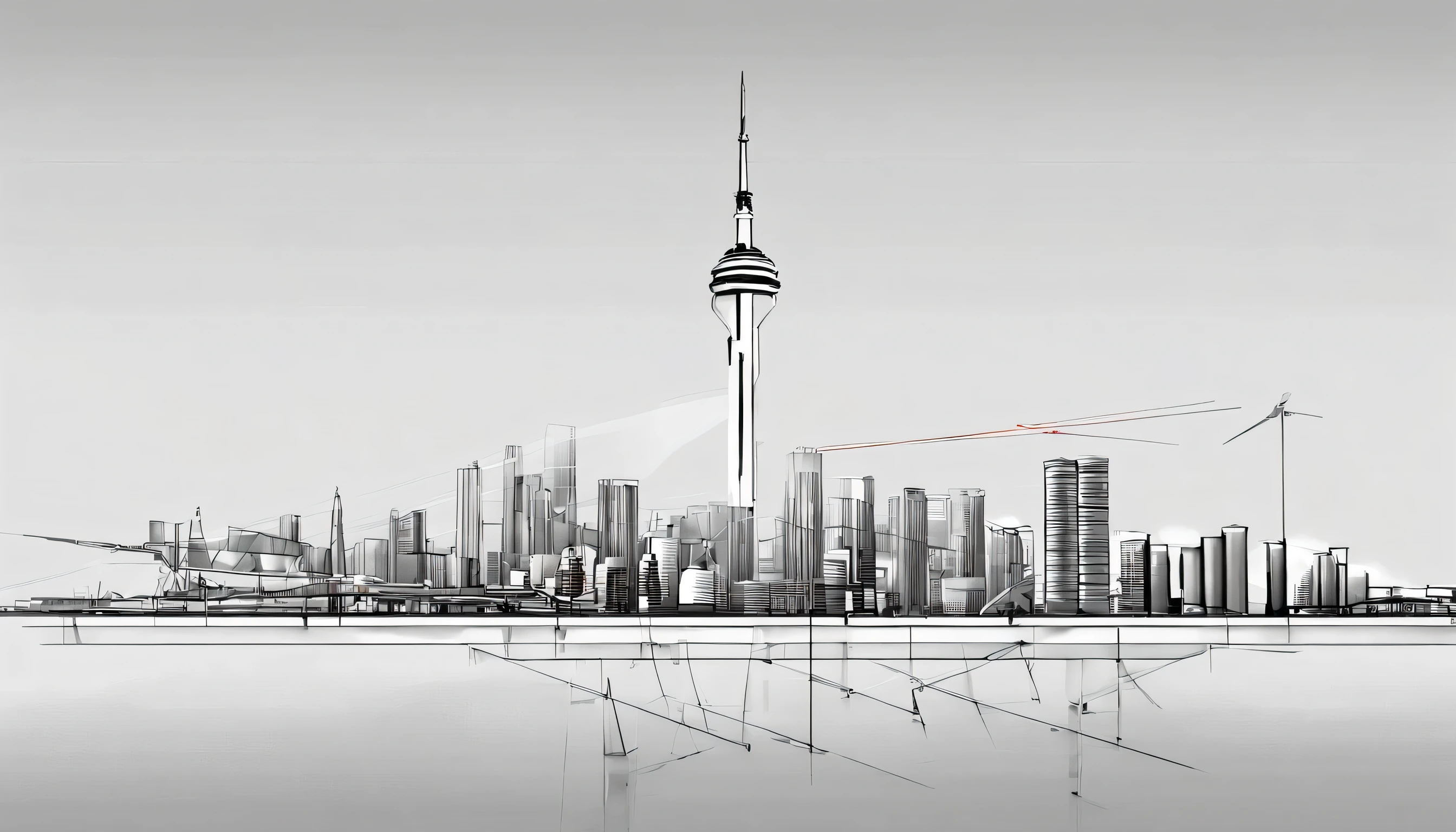 Create a simple minimalistic visual representation ONLY featuring Christ the Redeemer from Brazil, The Obelisk from Buenos Aires, Burj Khalifa from Dubai, The Berliner Fernsehturm from Berlin, and Amsterdam's famous architectural houses seamlessly aligned along the horizon arranged in a sequence each distinct landmark standing out by itself