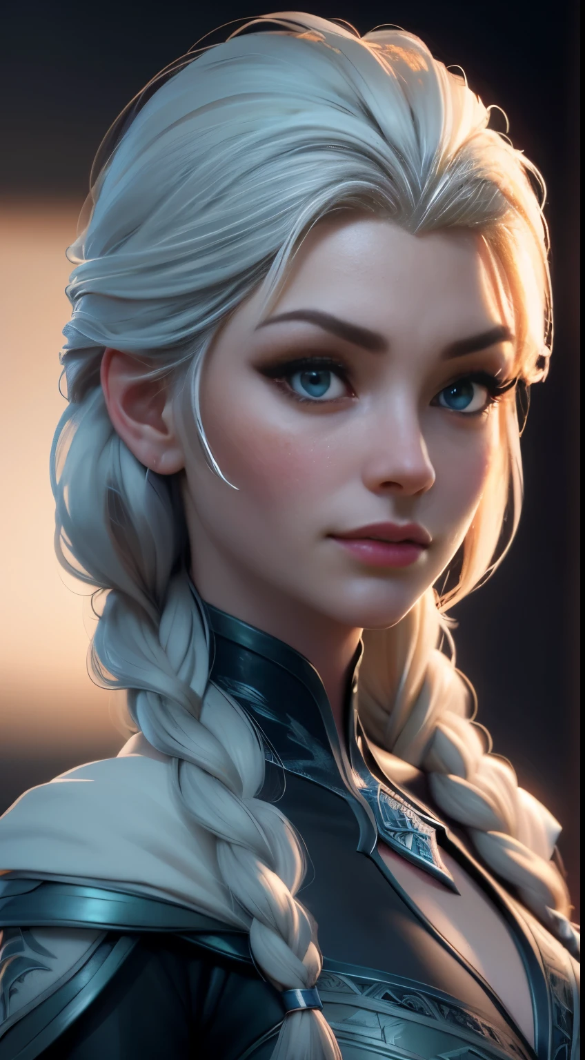 Highly detailed CG unity 8k wallpaper, style shot, complex, high detail, dramatic, highest quality movie still image, very detailed, masterpiece, best quality, character design, Elsa, Elsa from Frozen, (( Dark style)), realistic ultra-detailed rendering style, natural light, sharp character design, (hard focus, 8k), (((natural skin texture))), 8k textures, soft cinematic lighting, adobe lightroom, dark room, hdr, Sophisticated, Elegant, Rich Detail, Sharp Focuilm Look) )), Soothing Tones, Detail Frenzy, Intricate Detail, Super Detail, Low Contrast, Soft Film Lighting, Dull Colors, Exposure Blending, HDR, Fade, 35mm, f/1.4, ISO64, f16, 25 sec.