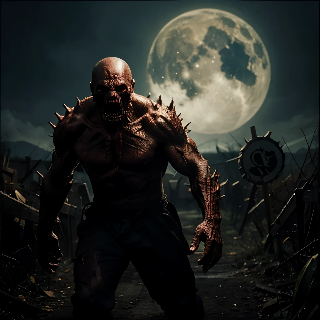 DEMON GENTLEMAN eating orc meat, Cyber City in the background