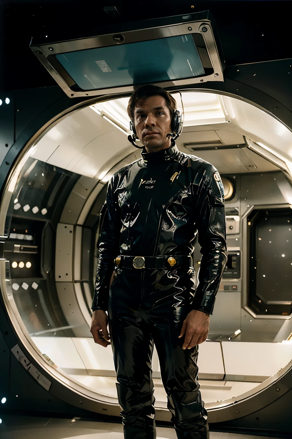 ((melhor qualidade)), ((obra de arte)), (detalhado), Star Trek-style crew on an alien planet, Estiolo seriado Lost in Space, perfect face Image of a group of people in spacesuits standing on an alien planet set from a 1960s science fiction TV series, 1 9 6 0 science fiction, vintage sci-fi, Sci Vintage - Fi, Sci Retro - Fi picture, retro science fiction, Sci Retro - Fi, retro science fiction, Sci-fi dos anos 70, 1 9 7 0 s sci - fi, Uniformes da Frota Estelar, Irwin Allen, Gene Roddenberry