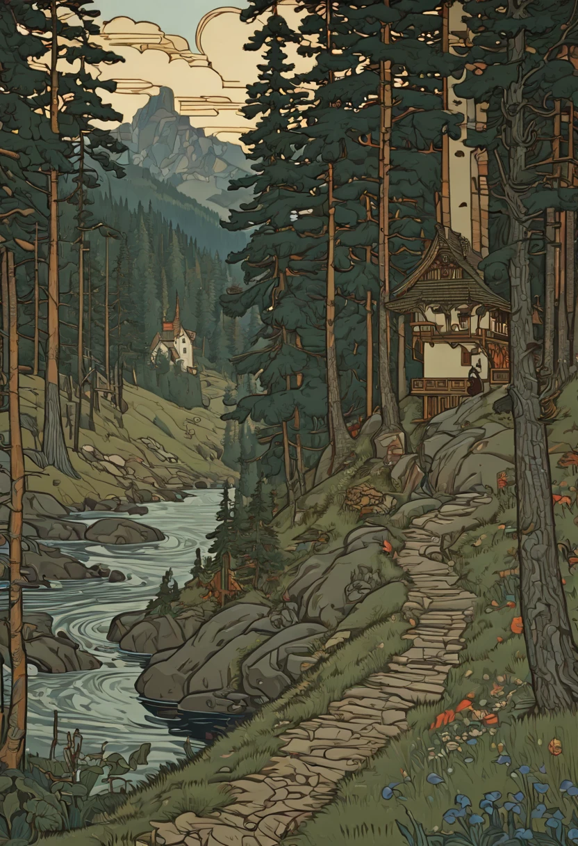 inspired by Ivan Bilibin, best quality, masterpiece, 8k