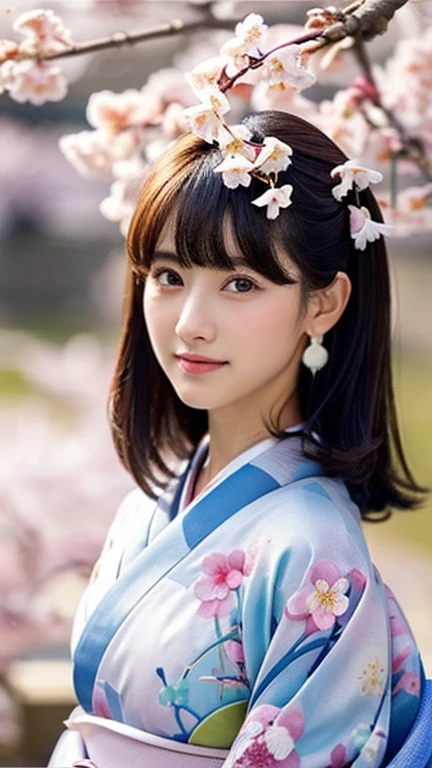(8K、Raw photo、highest quality、masterpiece:1.2)、super detailed、Super high resolution、(realistic、photo realistic:1.37)、Portrait、High detail RAW color photography、professional photos、very delicate and beautiful、very detailed、 8k wallpaper、grow、finely、huge file size、official art、very detailed CG Unity 8K 壁紙、very detailed美少女、very detailed顔、extremely detailed eye、very detailed肌、very fine fingers、very detailed鼻、very detailed口、perfect anatomy、very detailed背景、very detailed服装、1 girl、(18-year-old:1.2)、10th generation、cute女の子、famous japanese idol、cute、(small breasts:1.2)、realistic body、petite、pure white skin、shiny skin、slender body、good style、black haired、hair tied up、(bangs:1.2)、laughter、cute、young、cute faces、lifelike face、Beautiful eyes、ordering sauce、(cherry blossom pattern kimono:1.4)、intricate embroidery、earrings、(Cherry Blossom Hair Ornament:1.2)、eye、cowboy shot、frontage、standing athletic pose、contrapo、outside the house、(night:1.4)、Japanese style、cherry blossom in full bloom、dynamic lighting、