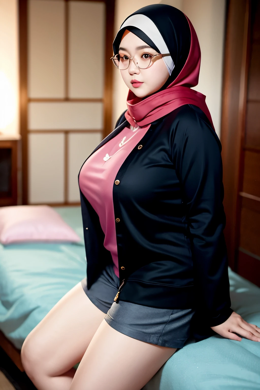 Eurasian girl mix asian, wanita berhijab syariah, t-shirt, sneakers, chubby cheeks, chubby arm, chubby, glasses, big breast, chubby tight, wearing a hijab, bbw, bbc, cute girl, full body photoshoot, robe, korean girl, russian girl, Tight, thighs, fancy, tall girl, chinese, hoodie, chindo, charming, jacket, wearing shorts pants, japanese woman, mature woman, HD, high quality picture, best quality 