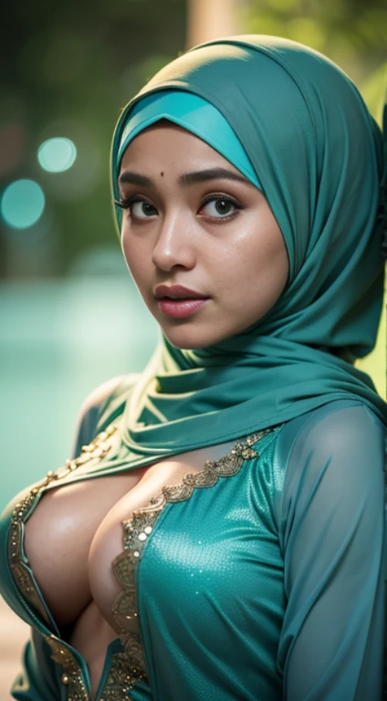 Wearing Tuxedo outfits, 68 year old, Rainbow, ((HIJAB)), "Oki Setiana Dewi", ("Satin Hijab Floral pattern Naked"), Chubby Wearing "Lace Floral Pattern Bra" & Short Hairy Pussy, "Facial expression in happy smile", "Green", " Green Lips", "Bokeh", "Very happy facial reaction", ((HEAVY HUGE BREASTS TITS)) lingerie, ((SHINY BREASTS)), ((HUGE NIPPLES)), background KLCC malaysia, bokeh,