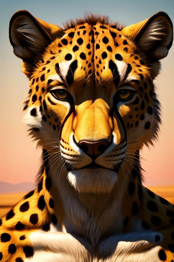 solo,furry,anthro,Cheetah,male,E621,standing,hands behind back,wearing underwear,plain background,front view,(best quality,4k,8k,highres,masterpiece:1.2),ultra-detailed,(realistic,photorealistic,photo-realistic:1.37),illustration,sharp focus,colorful lighting,soft shadows,goatee beard,curved horns,expressive eyes,detail-rich fur,textured skin,vivid colors,bokeh