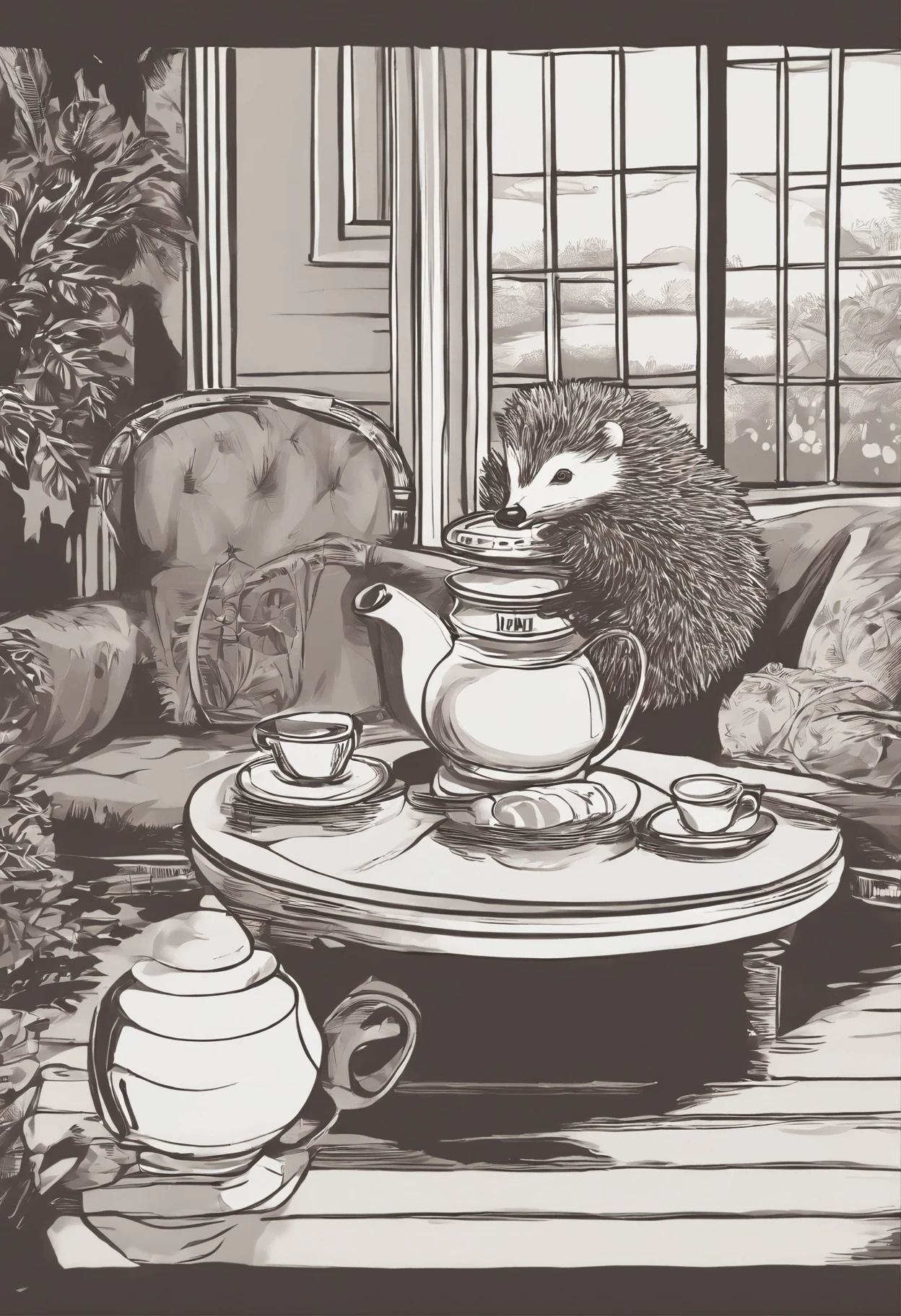 Hedgehog!! Where have you been? I called, I called, but you didn't respond. I've already inflated the samovar on the porch, pulled up a wicker armchair to make it easier to count the stars. Here, I think you'll come now, let's sit down, have a cup of tea with raspberry jam. You're carrying raspberry jam, aren't you? And I blew up the samovar and the twigs
