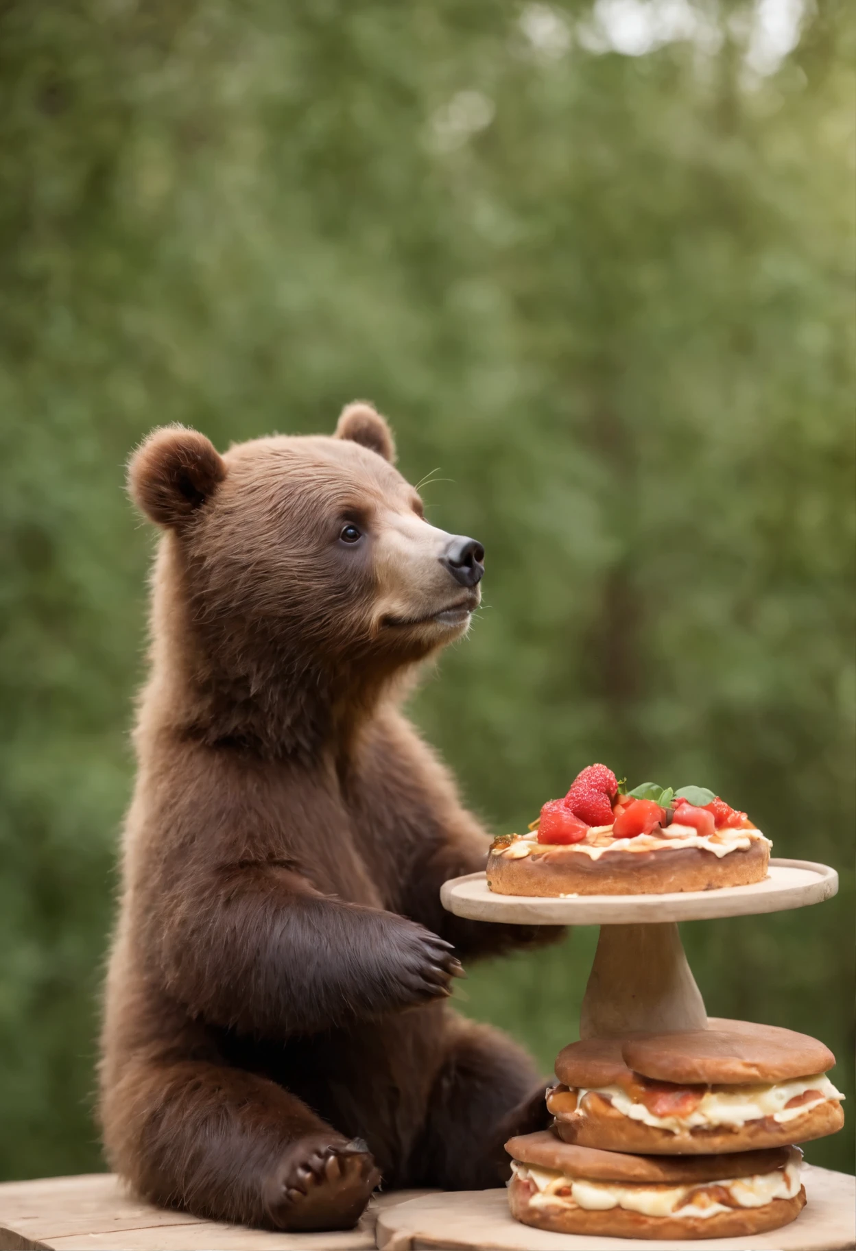 There is a bear, who eats a slice of pizza, Cute forest creature, Sergey Zabelin, Miniature bear cub, 8K)), The cutest, Whoah, alexey egorov, Emma Andievskaya, Cute otter sailor eating cake, Alexander Gerimsky, 🐿🍸🍋, in style of kyrill kotashev