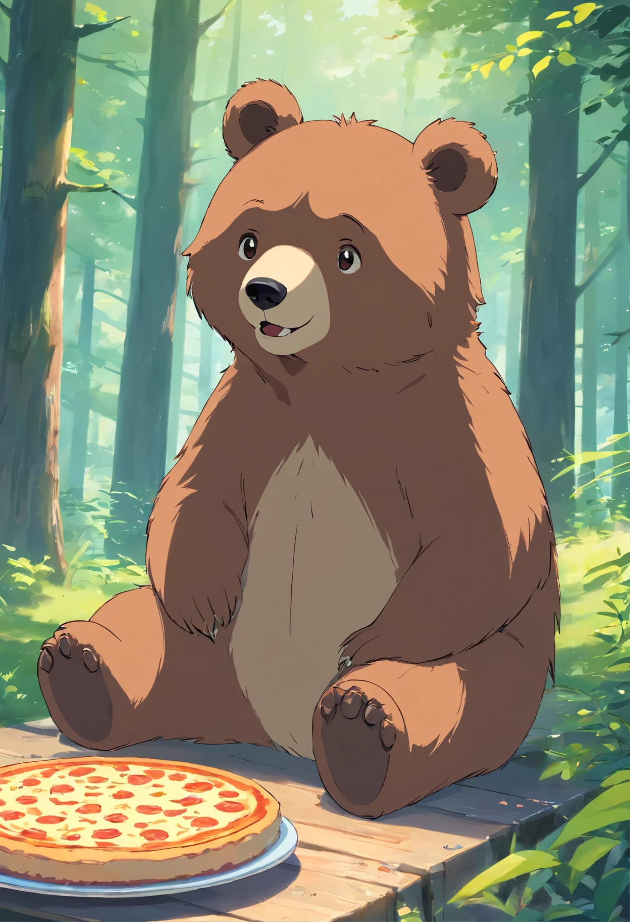 There is a bear, who eats a slice of pizza, Cute forest creature, Sergey Zabelin, Miniature bear cub, 8K)), The cutest, Whoah, alexey egorov, Emma Andievskaya, Cute otter sailor eating cake, Alexander Gerimsky, 🐿🍸🍋, in style of kyrill kotashev