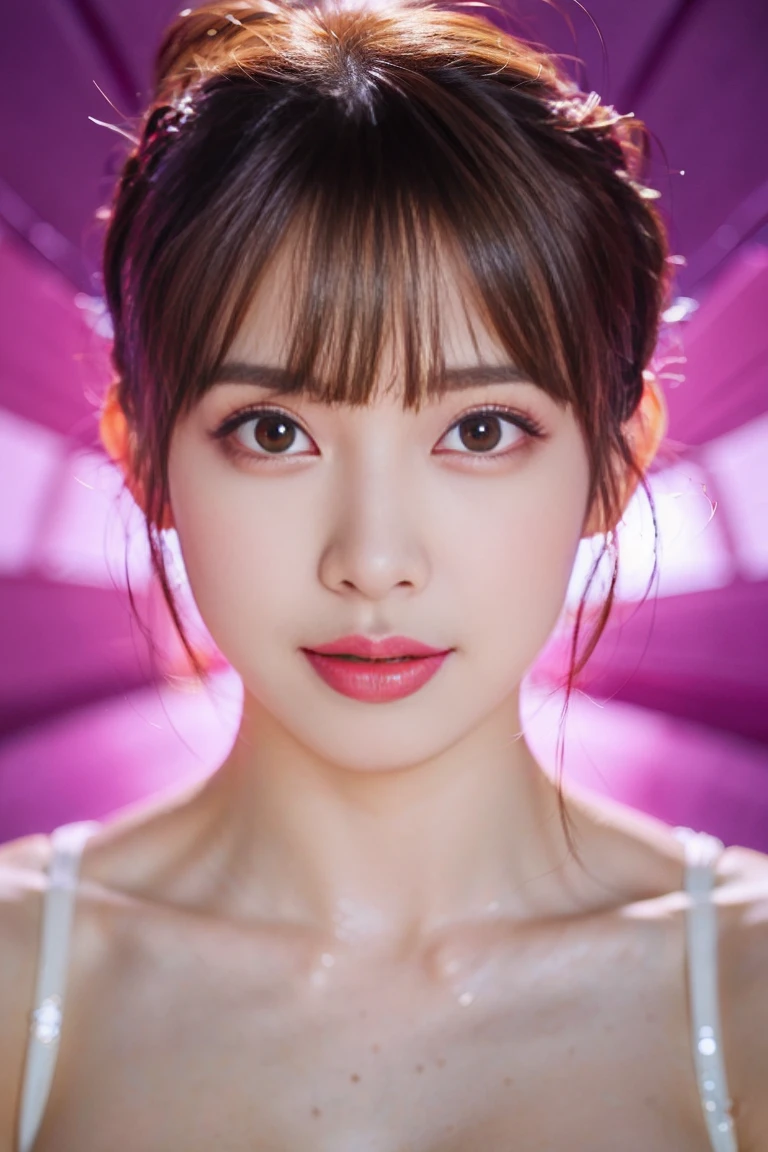 (8k, RAW photo, photorealistic:1.25) ,( lipgloss, eyelashes, gloss-face, glossy skin, best quality, ultra highres, depth of field, chromatic aberration, caustics, Broad lighting, natural shading,Kpop idol) looking at viewer with a serene and goddess-like happiness,