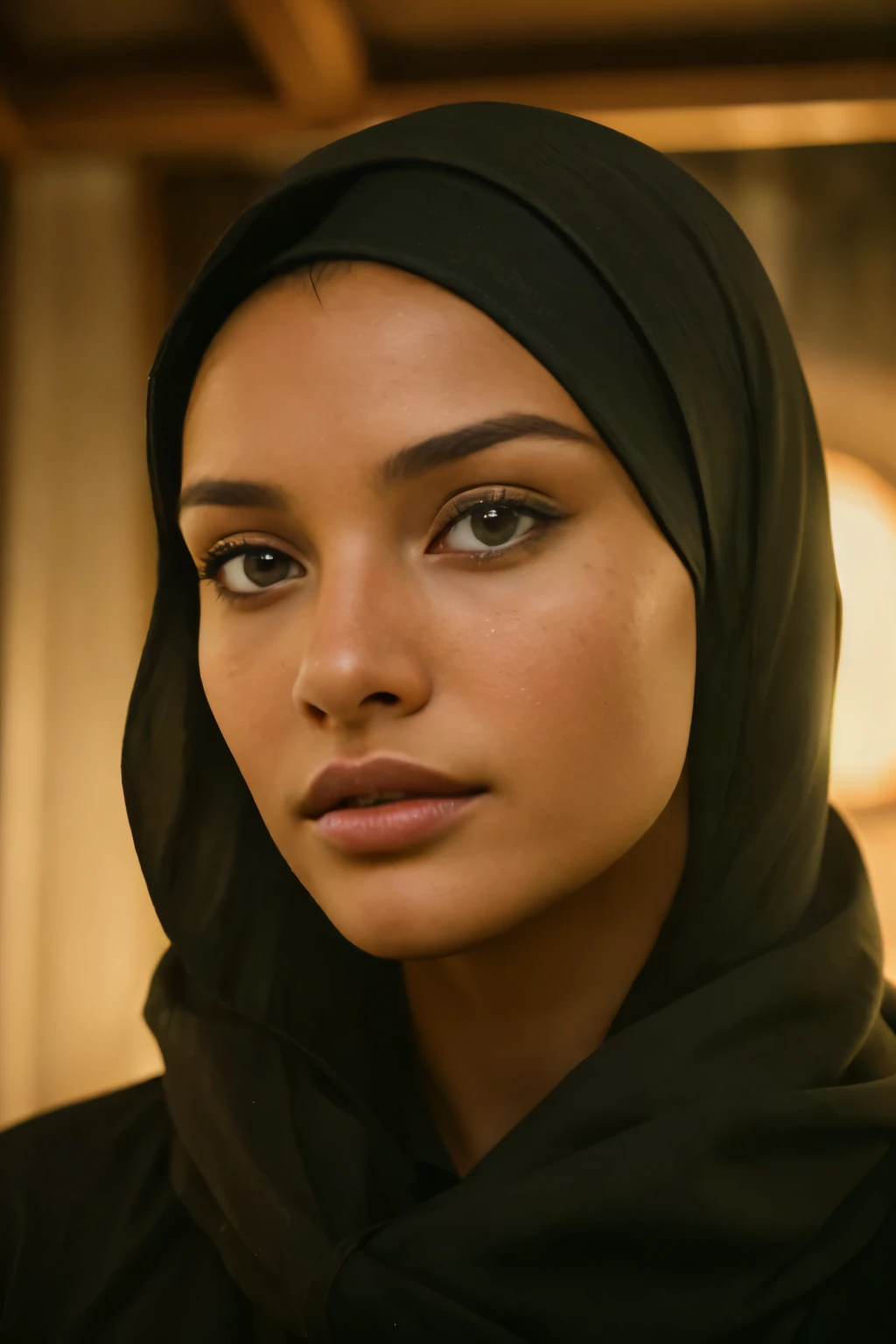 (close-up, editorial photograph of a age hijabi), violet myers, sexy girl with dark complexion, portrait sophie mudd, seductive lady, olive skinned, she has olive brown skin,, (highly detailed face:1.4) (smile:0.7) (background inside dark, moody, private study:1.3) POV, by lee jeffries, nikon d850, film stock photograph ,4 kodak portra 400 ,camera f1.6 lens ,rich colors ,hyper realistic ,lifelike texture, dramatic lighting , cinestill 800,