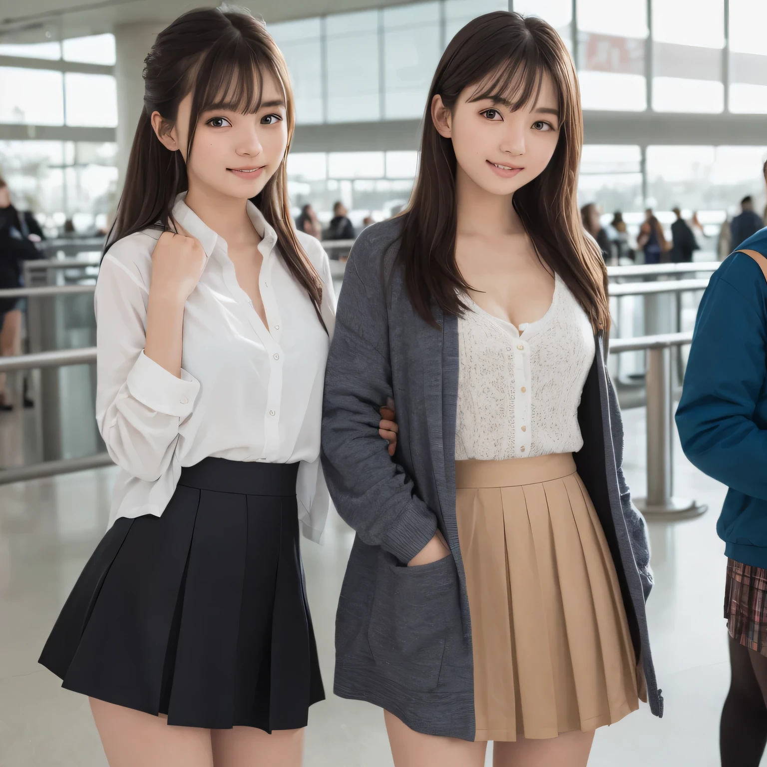 Highly detailed CG Unity 8k wallpaper、Highest quality、Ultra-detailed、masterpiece、Realistic、Photo realistic、A cute girl drawn in great detail、20-year-old、(Skirt rip)、(Roll up the skirt yourself))、White panties、Panty Focus、blush、Lips parted、Looking at the audience、Semi Body Shot、Wearing a ruffled shirt、Luxury
