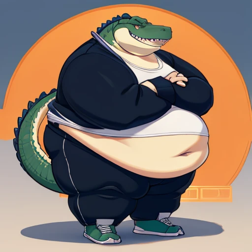 Anthropomorphic gator, overweight