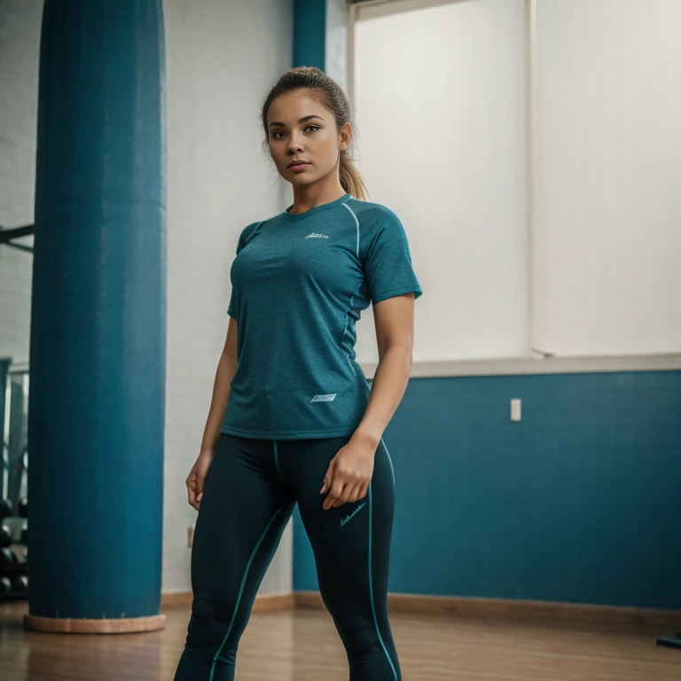 woman, in gym clothes, full body photo, 50mm ,4k