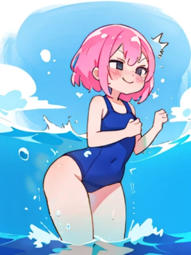 1 girl、pink hair big breasts、pool、school swimwear、women stink、fart、shyness、blush、Satisfied smile、Gas comes out of the butt、put pressure on your face、lots of gas、Feeling like diarrhea、Dive into the water、Swimsuit for elementary school students、water gets dirty、Sweat、Active、My body trembles、Hip Attack、dynamism、bubbles come out of water、in water